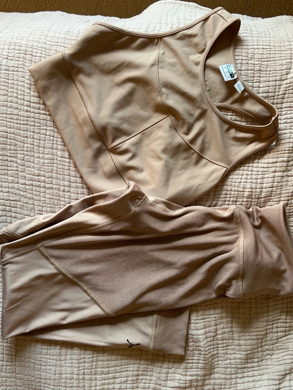 Puma Ribbed Workout Set in Camel - Picture 4 of 8